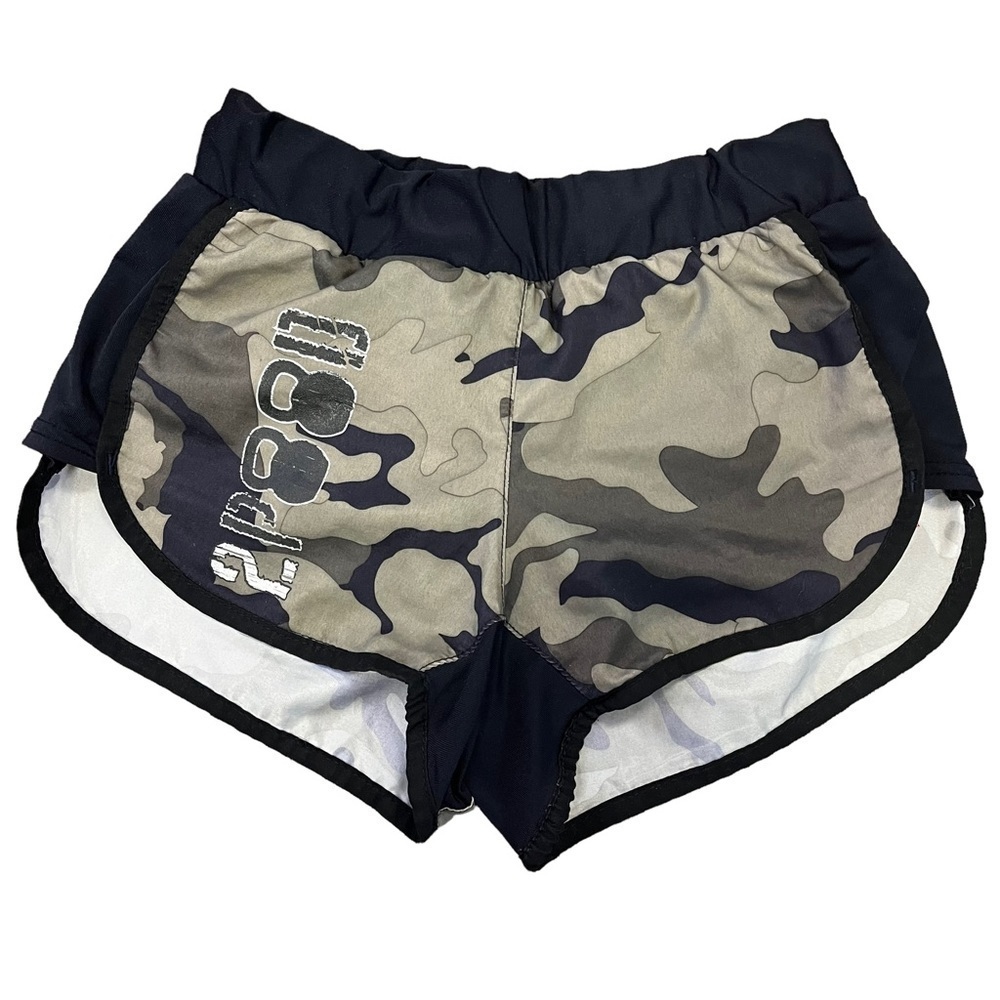 2POOD Workout Shorts XS Camo Print Green Black CrossFit